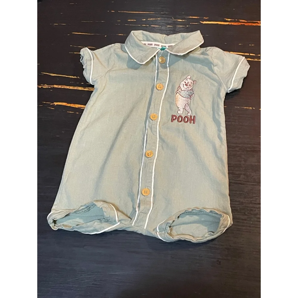 Disney Baby Winnie the Pooh Green Romper 6-9 Months